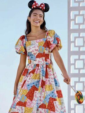 NWT Disney Dress Shop Disney Parks Patchwork Dress Princess Castle Medium